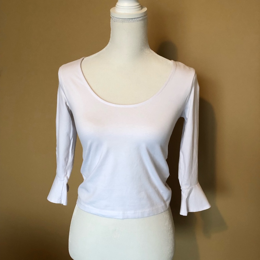 Zara white ruffle sleeve top